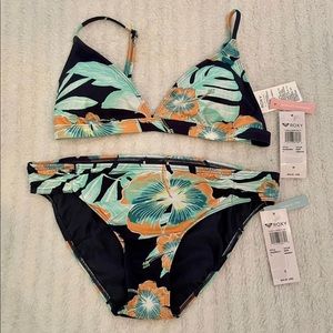 Roxy Floral Printed Bikini Set NWT